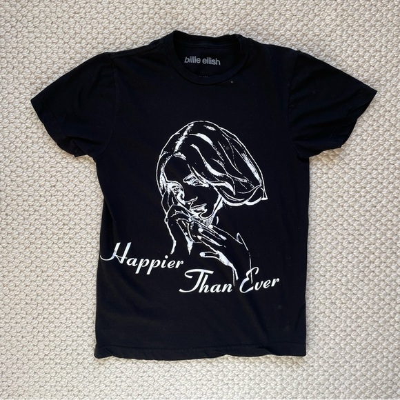 Billie Eilish black cotton t-shirt - Picture 1 of 5
